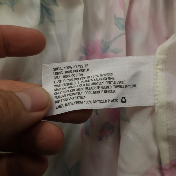 LoveShackFancy Dress Womens Small Pink Floral Tiered Maxi Smocked Ruffle Belted - Picture 7 of 13